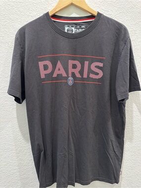 Paris Saint-Germain PSG Mens Large Charcoal Gray Graphic T-Shirt Soccer Fan Tee